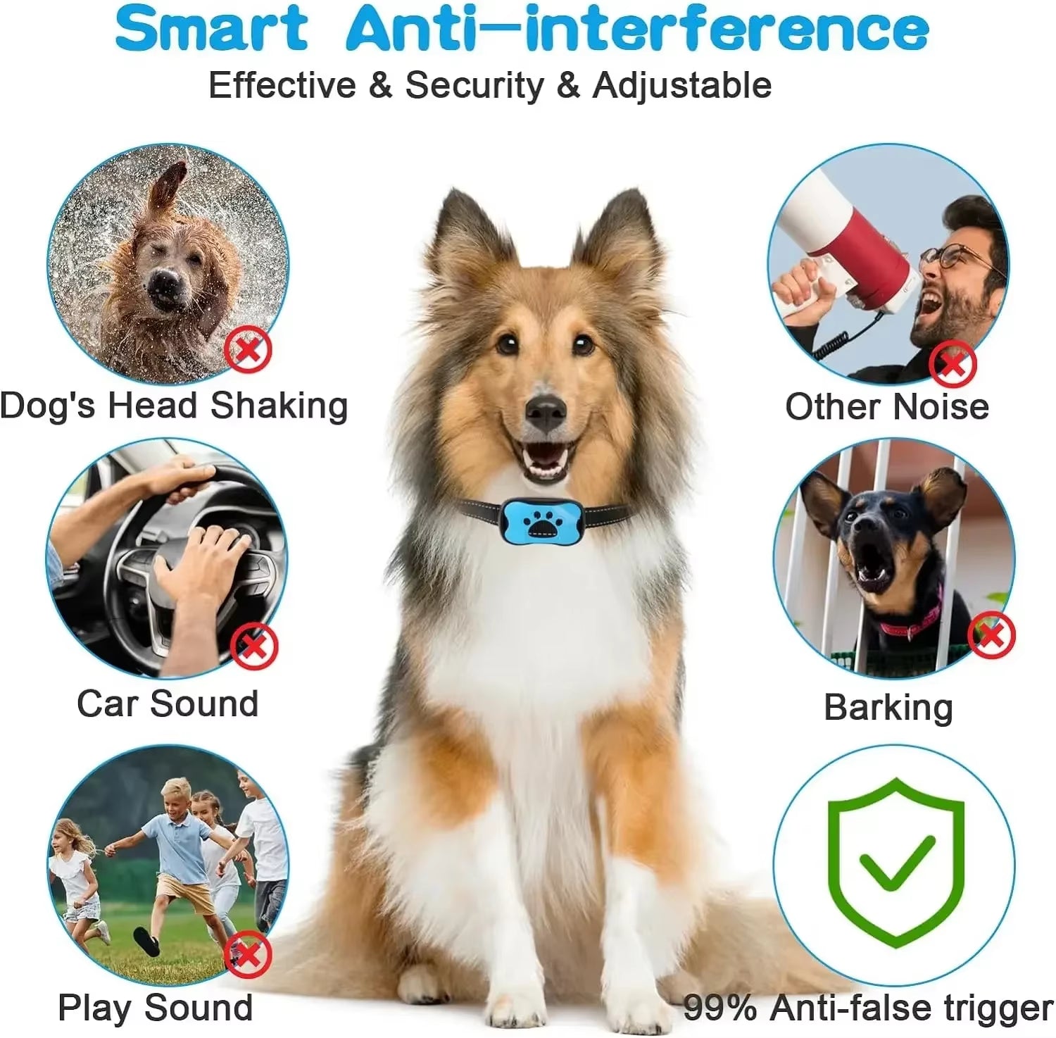 Anti Barking Device USB Rechargeable Dogs Training Collar